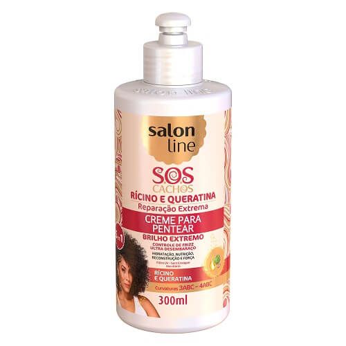 Creme para Pentear Salon Line Sos Cachos Rícino e Queratina 300ml
