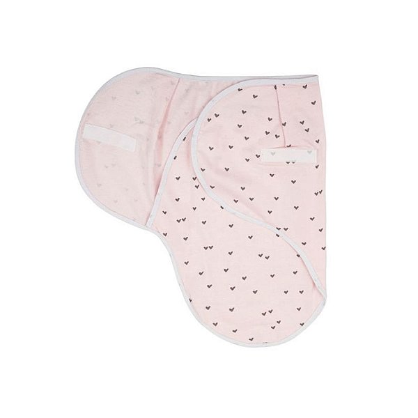 Cueiro Swaddle Ajustável Papi Composê 70cm x 62cm - Coração