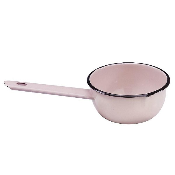 Papeiro Agata MetalLouça Cabo Liso Esmaltado N16 Rosa