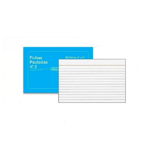 Ficha Pautada Tilibra n° 2 com 100 fichas 4 x 6