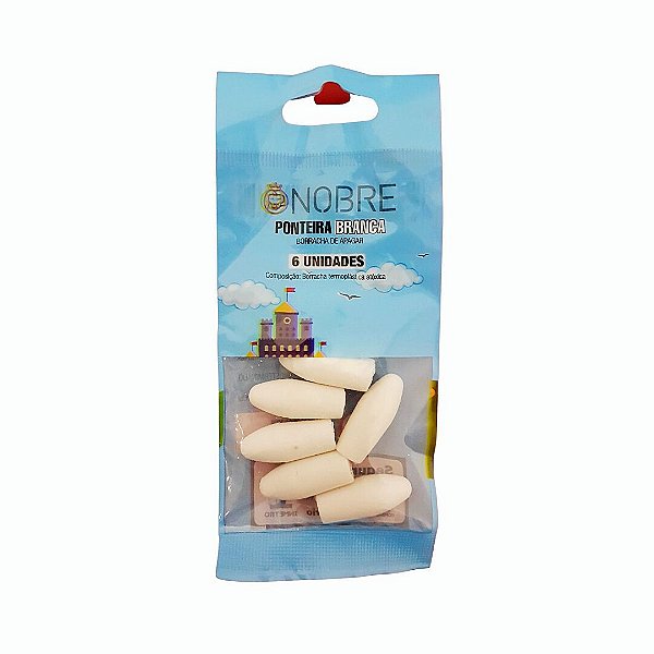 Kit Borracha Ponteira Branca Nobre C/06 Unidades
