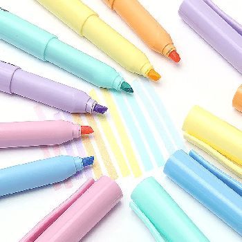 Kit com 6 Marca Texto Cores Pastel Griffpen Faber Castell