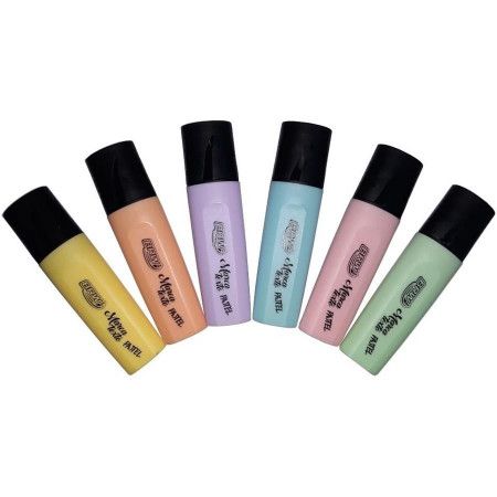 Kit de Marca Texto Tons Pastéis BRW com 6