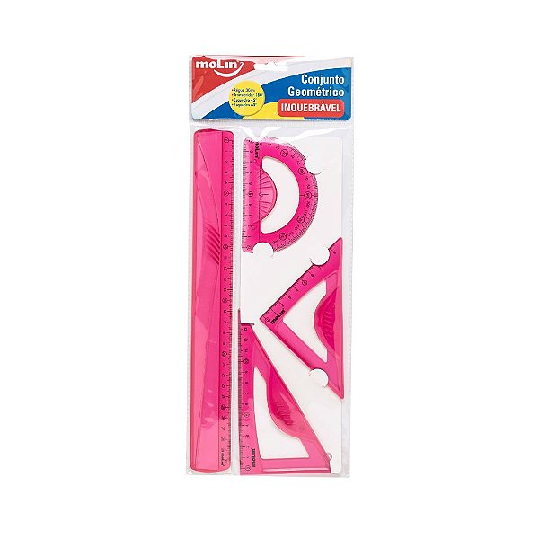 Kit Geometrico Molin Inquebravel Com 4 Peças Rosa