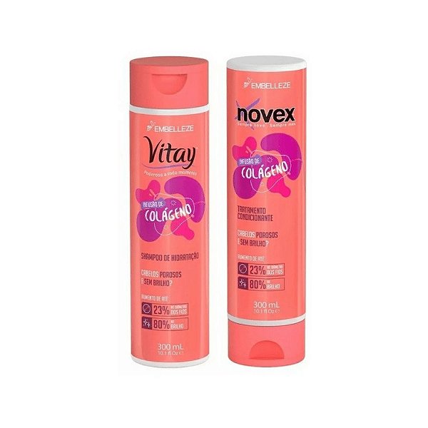 Kit Novex Vitay Infusão de Colageno Shampoo + Condicionador 300ml