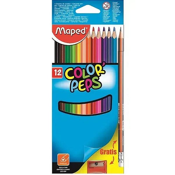 Lapis de Cor Maped Color Peps Star Com Lapis Preto + Borracha