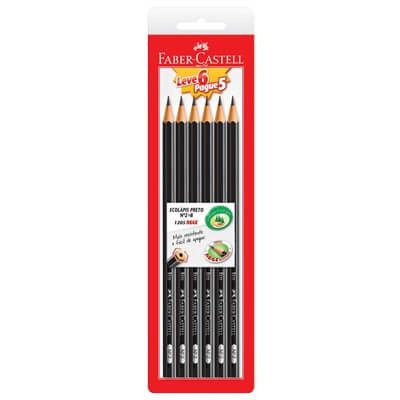 Lápis Faber Castell Leve 6 Pague 5 N°2 HB