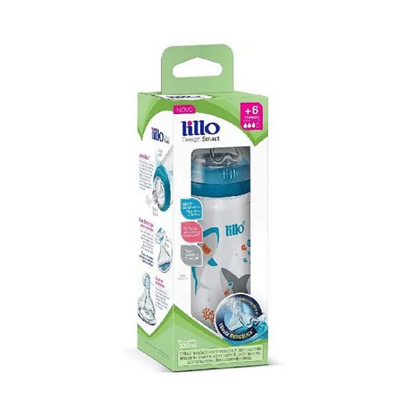 Mamadeira Design Smart Lillo 300ml +6 Meses Azul