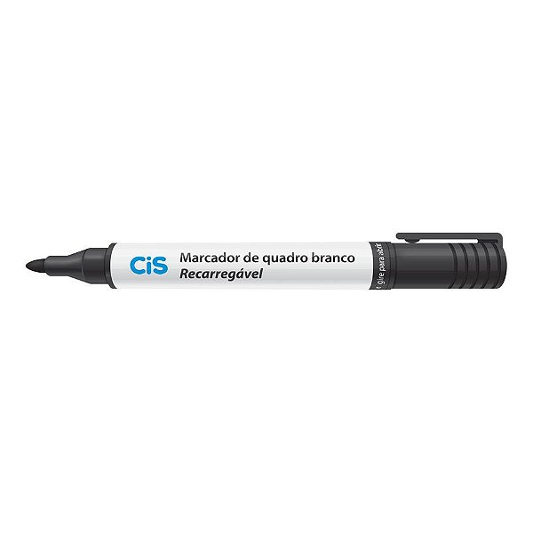 Marcador Quadro Branco Cis Preto - Recarregável