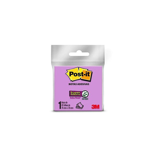 Post-It Roxo Notas Adesivas 3M 45 Folhas 76mm x 76mm