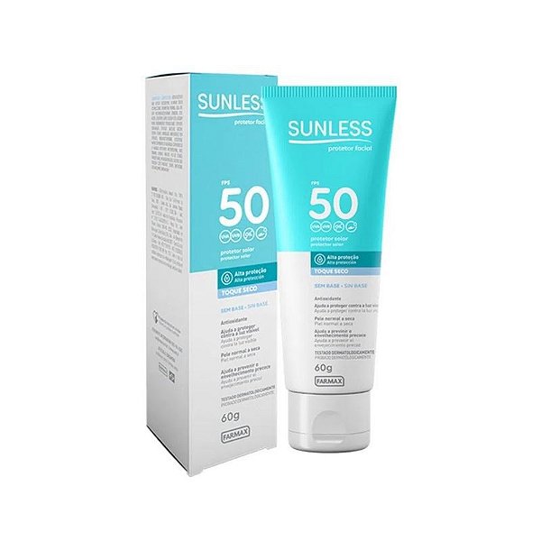 Protetor Solar Facial Sunless FPS 50 Sem Base Toque Seco 60g
