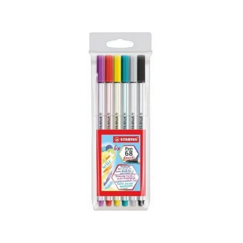 Stabilo Pen 68 Brush 6 Cores