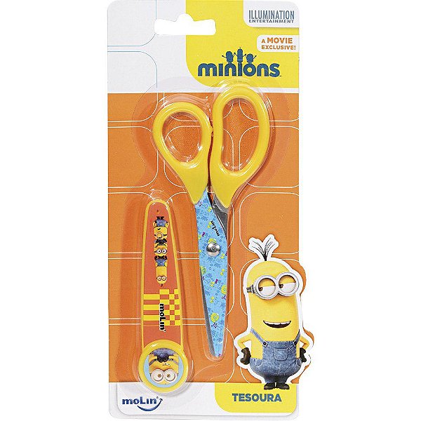Tesoura Minions Molin Com Protetor