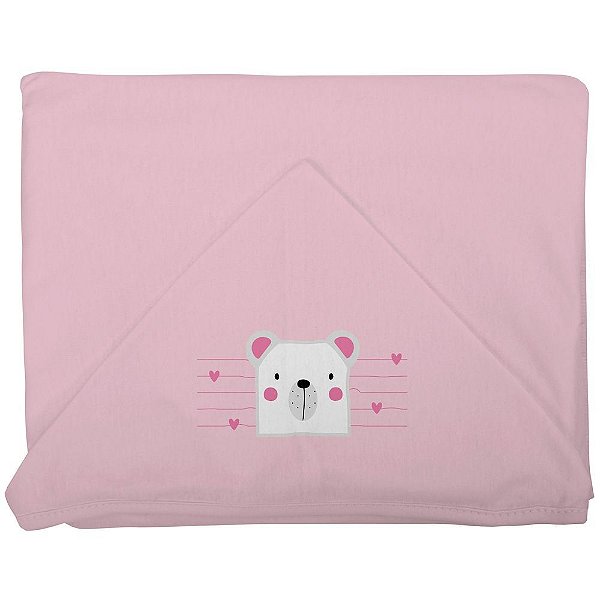 Toalha de Plush Bambi com Puff no Capuz e Forro de Fralda - Ursinhas