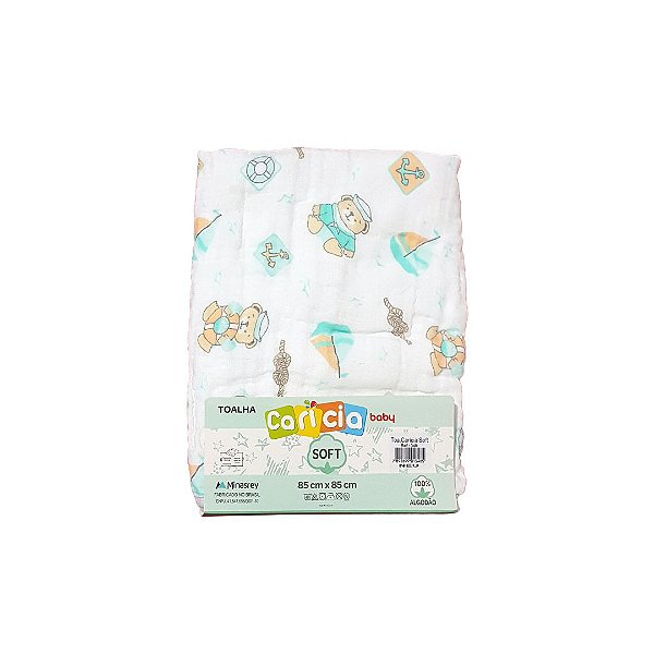 Toalha Soft Caricia Baby 85x85 cm Neutro Minasrey