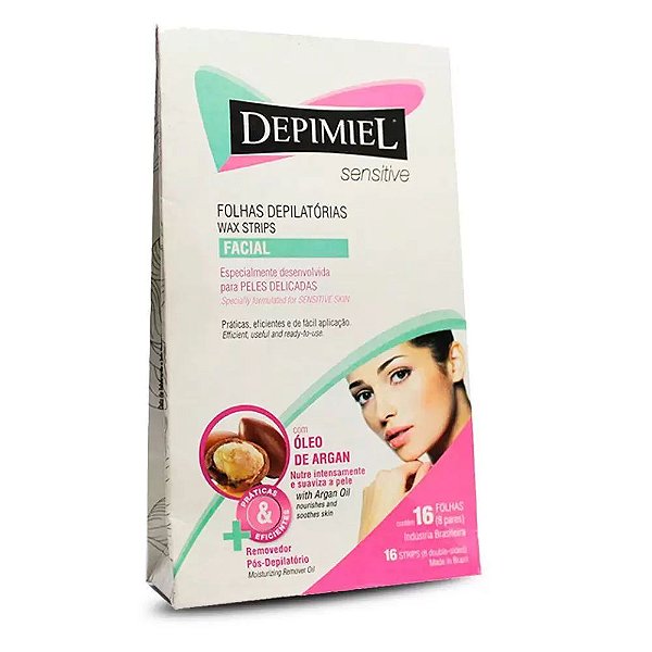 Folhas Depilatorias Facial Depimiel Sensitive Caixa 16 Folhas