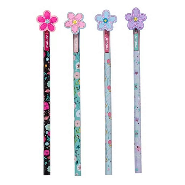 Lapis Preto Topo Flores Molin - cores sortidas