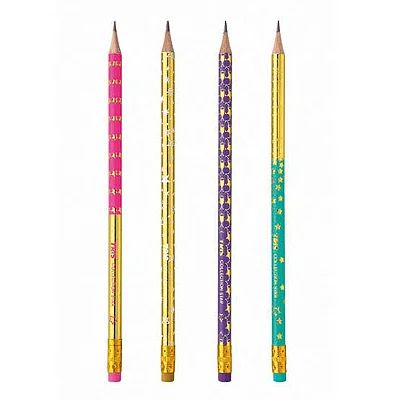 Lápis com Borracha Star Metálico Neon Collection Tris