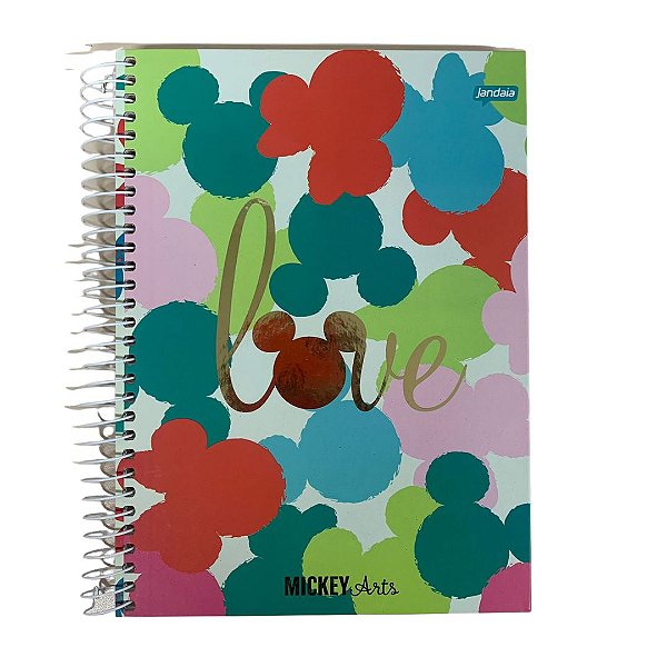 Caderno Colegial Capa Dura Mickey Arts 10 Materias Jandaia 160 Folhas - Capas Sortidas