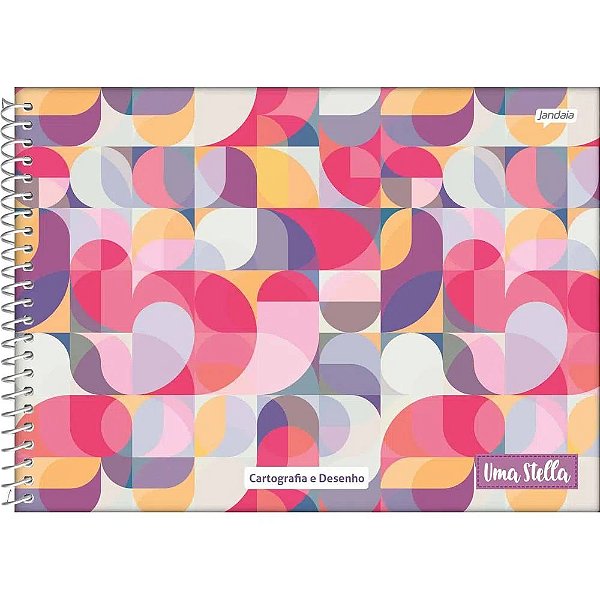 Caderno de Desenho e Cartografia Uma Stella Jandaia 80 Folhas - Capas Sortidas