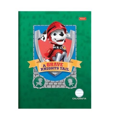 Caderno Brochura Caligrafia Capa Dura Patrulha Canina Foroni 40 Folhas
