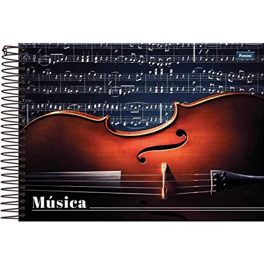 Caderno de Musica Capa Dura Pequeno 1/4 Foroni 96 Folhas