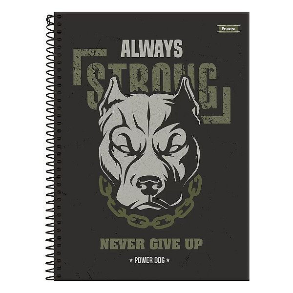 Caderno Capa Dura Universitário Power Dog Foroni 15 Materias 240 Folhas - Capas Sortidas