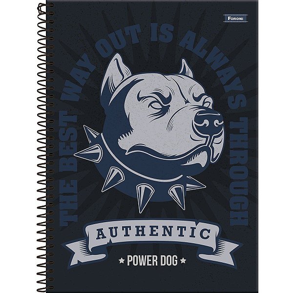 Caderno Capa Dura Universitário Power Dog Foroni 10 Materias 160 Folhas - Capas Sortidas