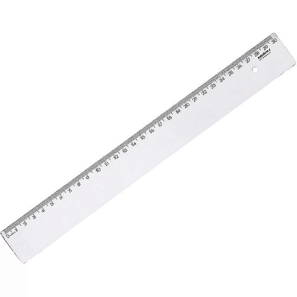 Regua Waleu 30cm Cristal Transparente