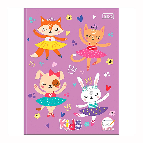 Caderno de Caligrafia Brochura Capa Dura Sapeca Feminino Tilibra 40 Folhas