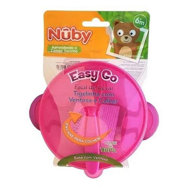 Tigela Infantil Com Ventosa Rosa Nuby +6meses