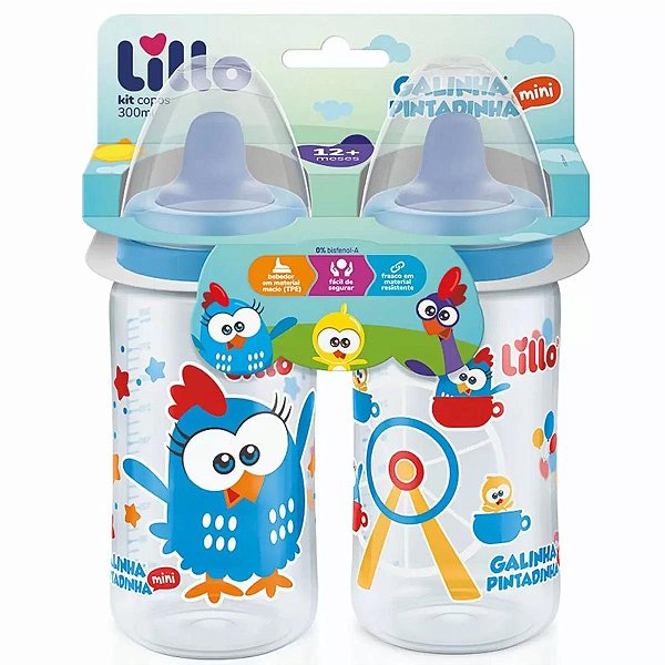 Kit 2 Copos de Treinamento Galinha Pintadinha 300ml Lillo