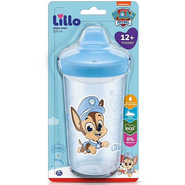 Copo de Treinamento Max Patrulha Canina 320ml Azul Lillo