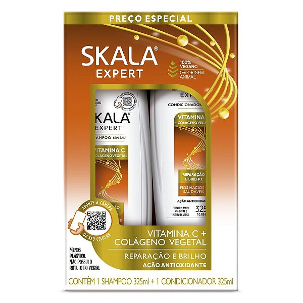 Kit Skala Expert Shampoo + Condicionador Vitamina C e Colágeno Vegetal 325ml