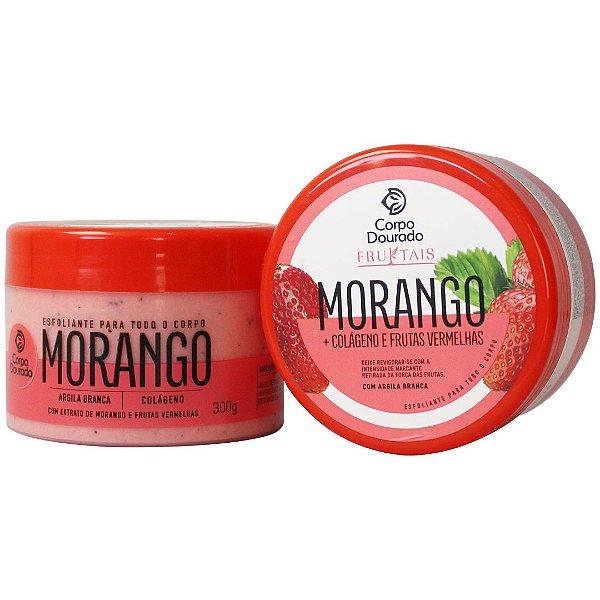 Esfoliante Corpo Dourado Fruktais Morango + Colágeno e Frutas Vermelhas 300g