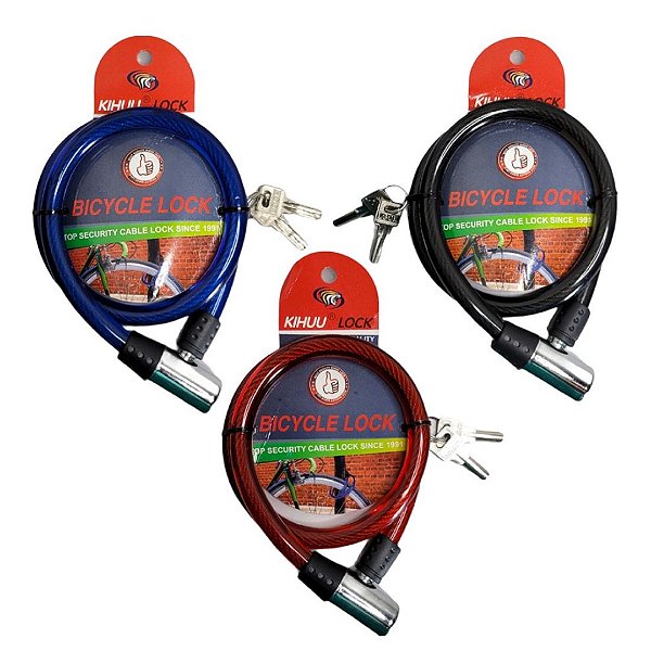 Tranca Para Moto e Bicicleta 80cm Cores Sortidas