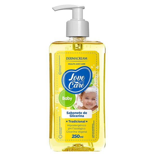 Sabonete Liquido Infantil  Dermacream Love and Care Baby Glicerina 250ml