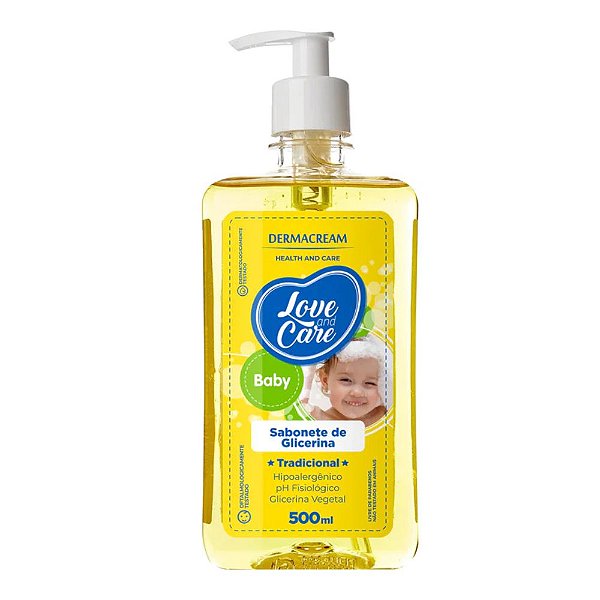 Sabonete Liquido Infantil  Dermacream Love and Care Baby Glicerina 500 ml