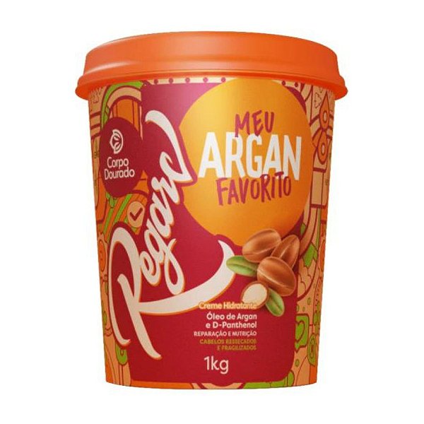 Creme De Pentear + Creme De Hidratação Meu Argan Favorito Corpo Dourado 1Kg