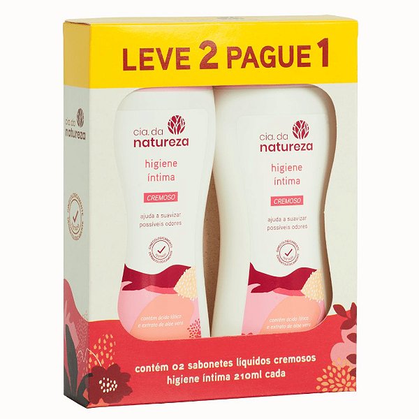 Kit Sabonete Intimo Cremoso Cia Da Natureza Higiene Íntima 210ml Leve 2 Pague 1