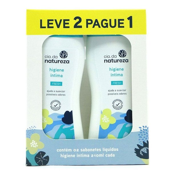Kit Sabonete Intimo Fresh Cia Da Natureza Higiene Íntima 210ml Leve 2 Pague 1