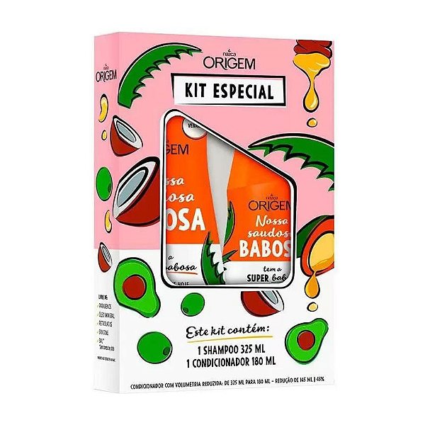 Kit Shampoo 325ml + Condicionador 180ml Nazca Origem Babosa