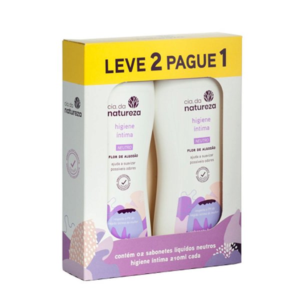 Kit Sabonete Intimo Cremoso Cia Da Natureza Neutro 210ml Leve 2 Pague 1