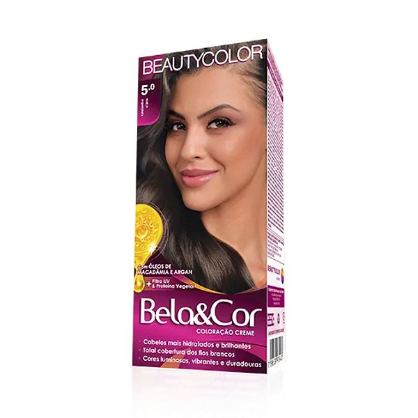 Coloração Creme Bela&Cor 5.0 Castanho Claro