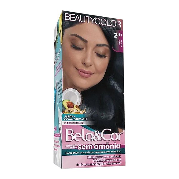 Coloração Sem Amônia Bela&Cor 2.11 Preto Azulado