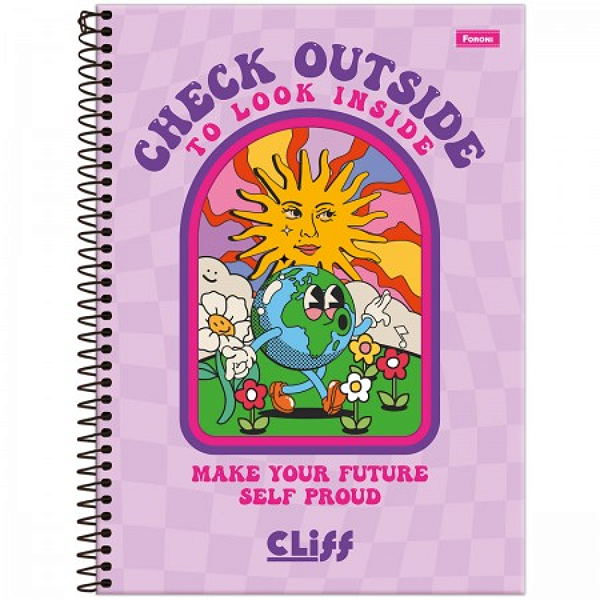 Caderno Universitário Capa Dura Foroni Cliff Feminino 12 Matérias Capas Sortidas