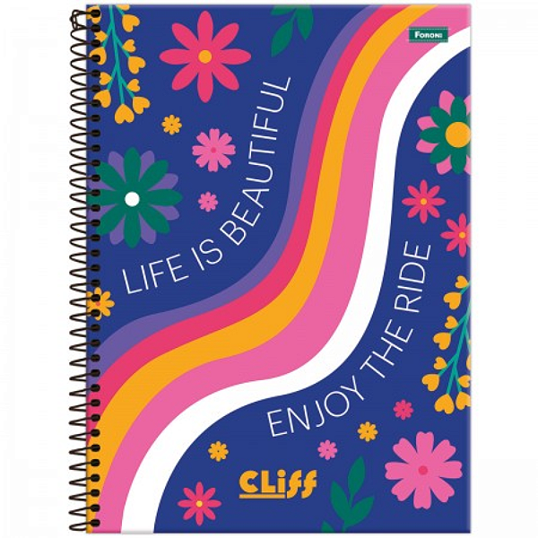 Caderno Universitário Capa Dura Foroni Cliff Feminino 15 Matérias Capas Sortidas