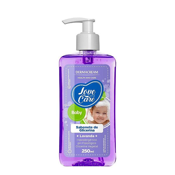 Sabonete de Glicerina Dermacream Love and Care Baby Lavanda 250ml
