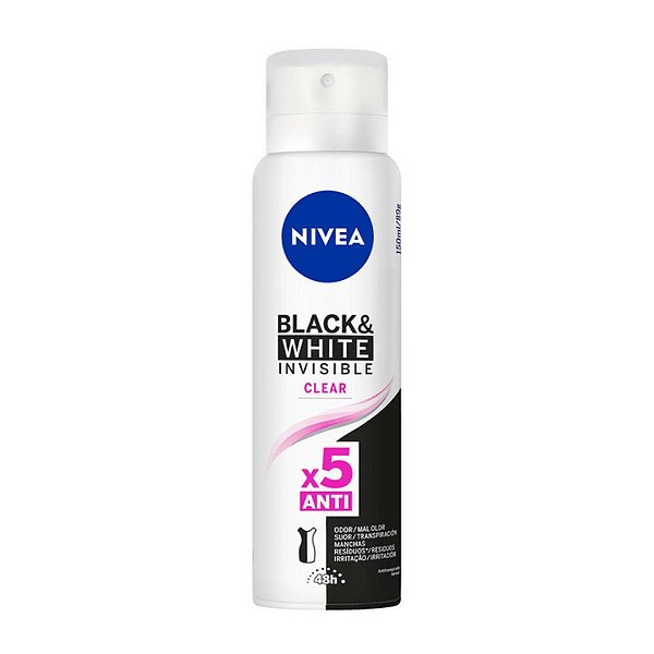 Desodorante Aerosol Nivea Aero Invisible Black & White Clear 150ml