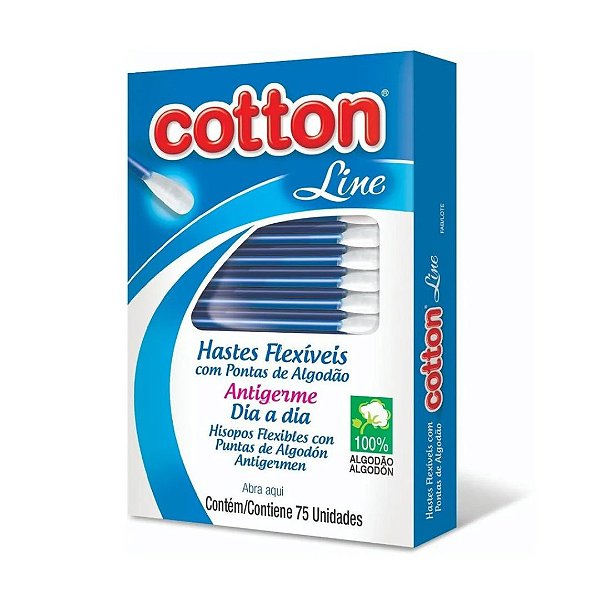 Haste Flexível Cotton Line Girl com 75 unidades